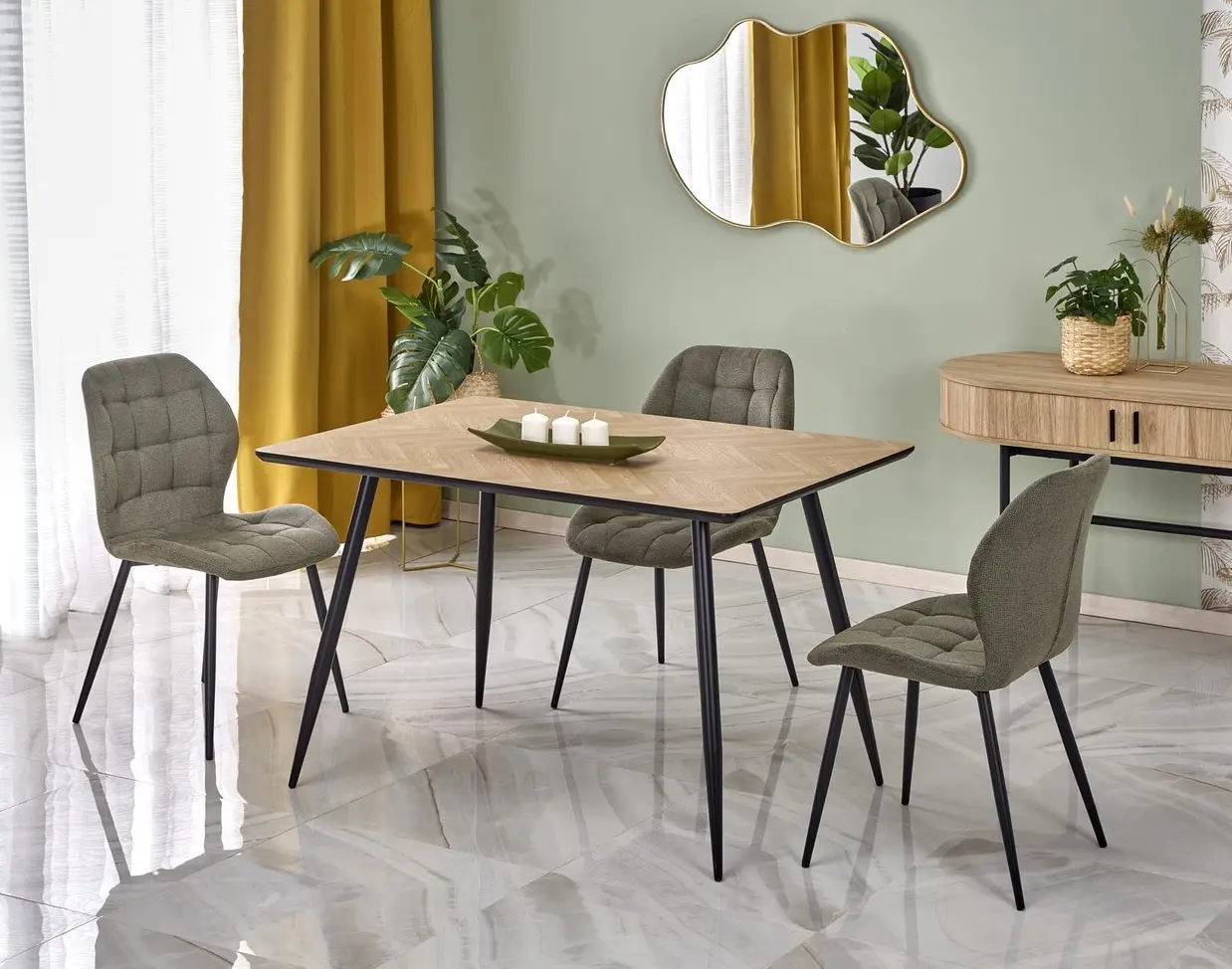 Masa Halmar Berto (Natural Oak/Black)