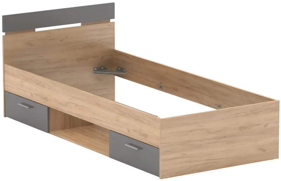 Кровать Tempo Kondela Michigan 90x200 (Artisan Oak/Graphite)