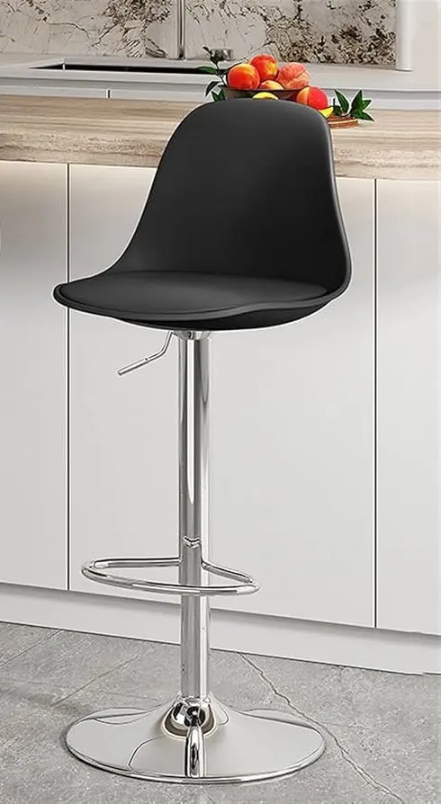 Scaun de bar Sunrise B-05B PP/PU (Black/Chrome)