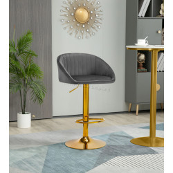Scaun de bar 4Rico QS-B16G 141189 Velvet (Dark Gray/Gold)