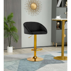 Scaun de bar 4Rico QS-B16g 141188 Velvet (Black/Gold)