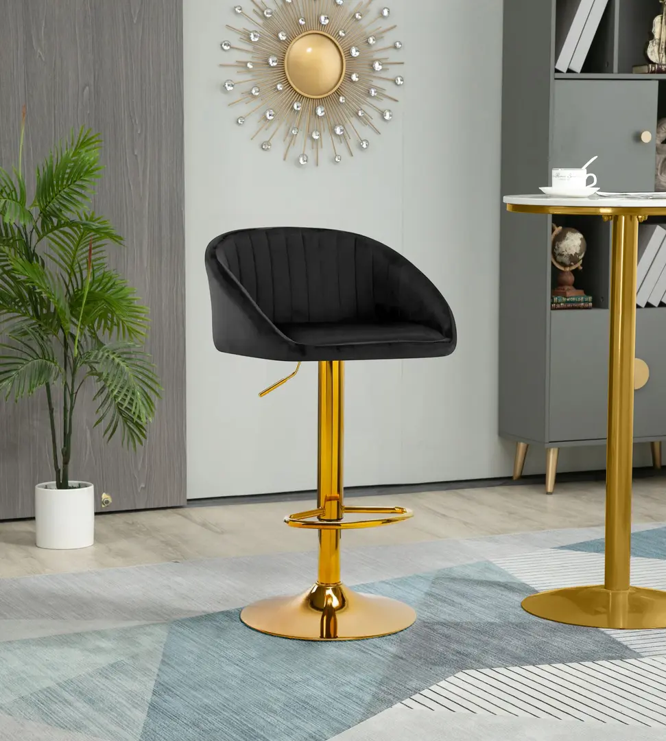 Барный стул 4Rico QS-B16g 141188 Velvet (Black/Gold)