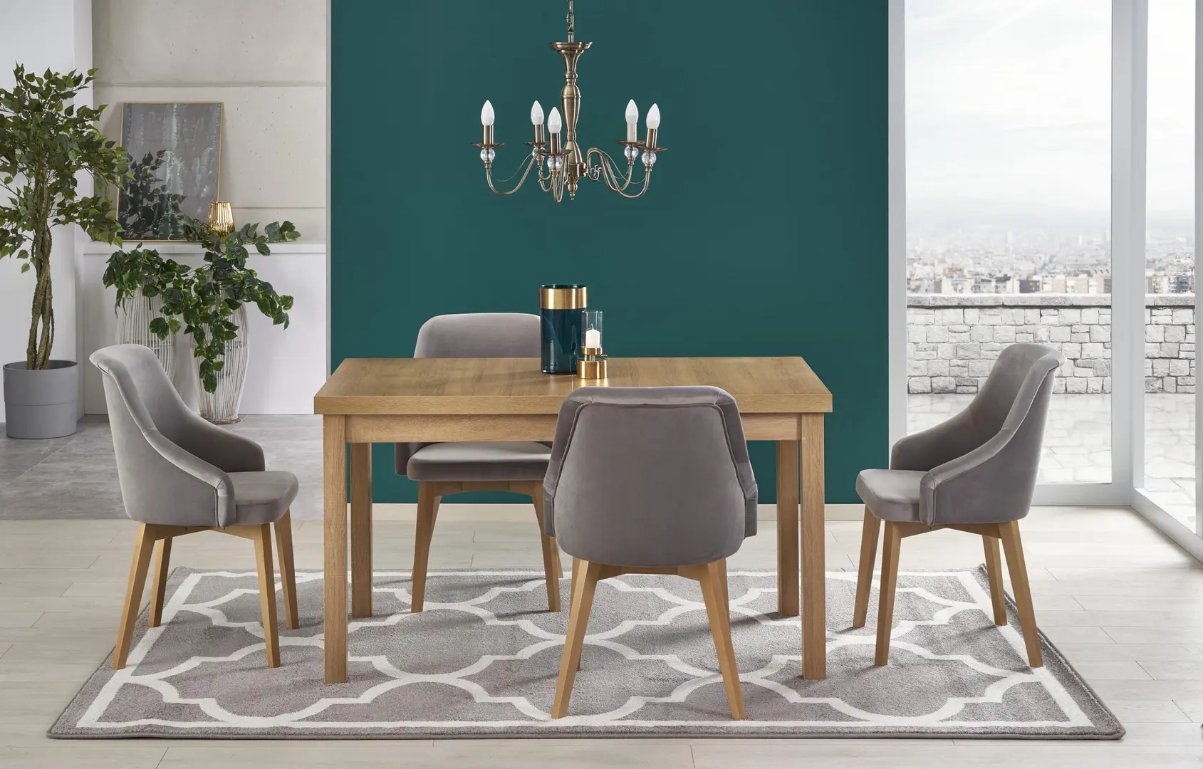 Scaun Halmar Toledo 2 (Gray/Honey Oak)