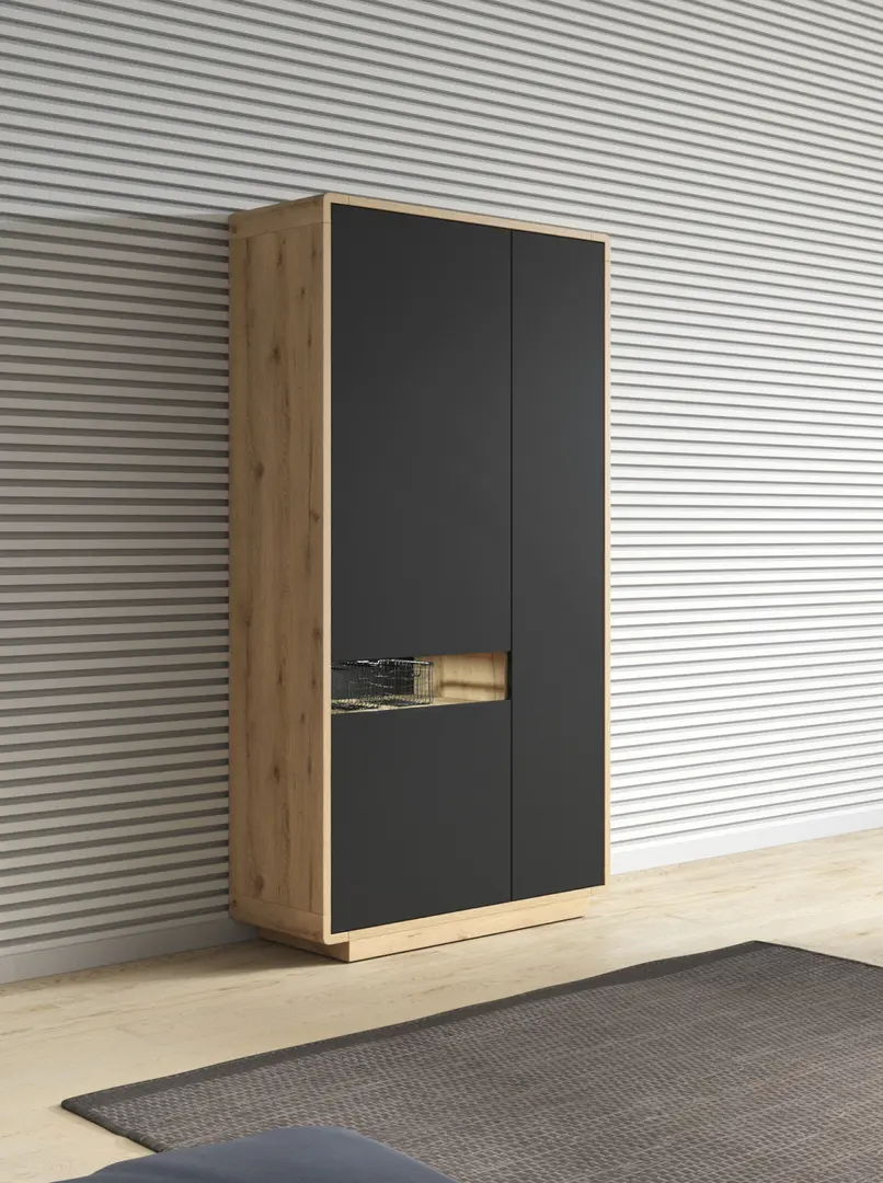 Dulap Helvetia Aston №13 3D (Black Matt/Taurus Oak)