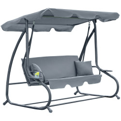 Скамья-качели с тентом FunFit Garden Relax Plus 1604 (Grey) Thumb