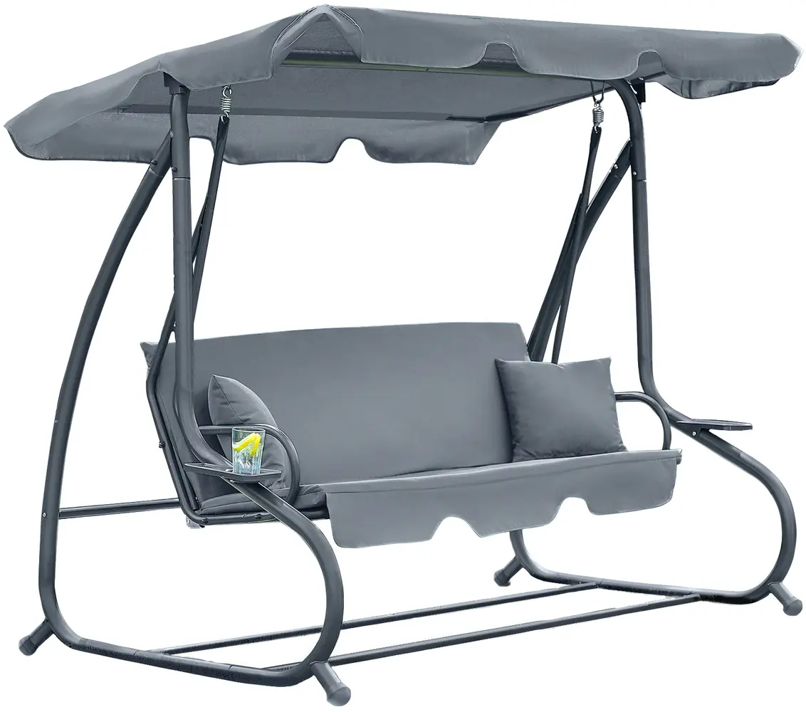 Скамья-качели с тентом FunFit Garden Relax Plus 1604 (Grey)