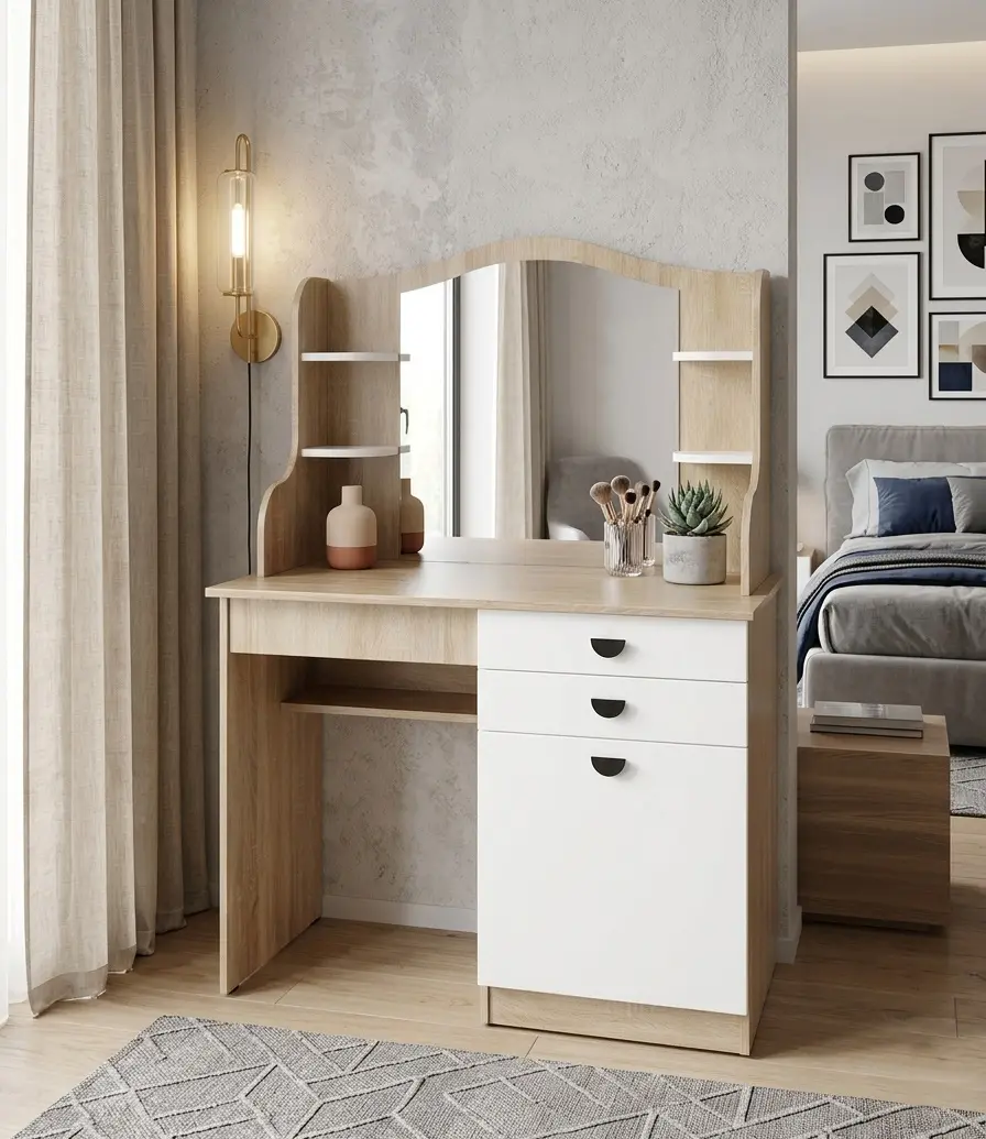 Masa de toaleta МЛ-Мебель Rio №13 120cm (Sonoma Oak/White)