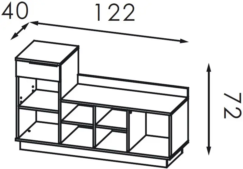 Antreu Modern Visit New 212cm (Craft Oak White/Slate Grey)