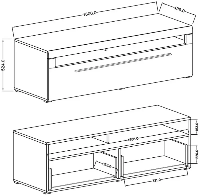 Тумба РТВ Helvetia Tulsa №40 2S (White/White Gloss)