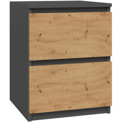 Тумба прикроватная TopEshop Malwa W2 (Anthracite/Artisan Oak) Thumb