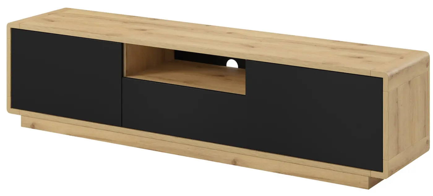 Tumba pentru TV Helvetia Aston №39 2D1S (Black Matt/Taurus Oak)