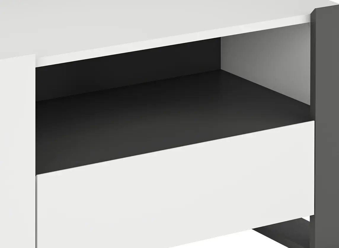 Tumba TV Magnusplus Combo CO3 120х46х42.1 (Graphite/White)