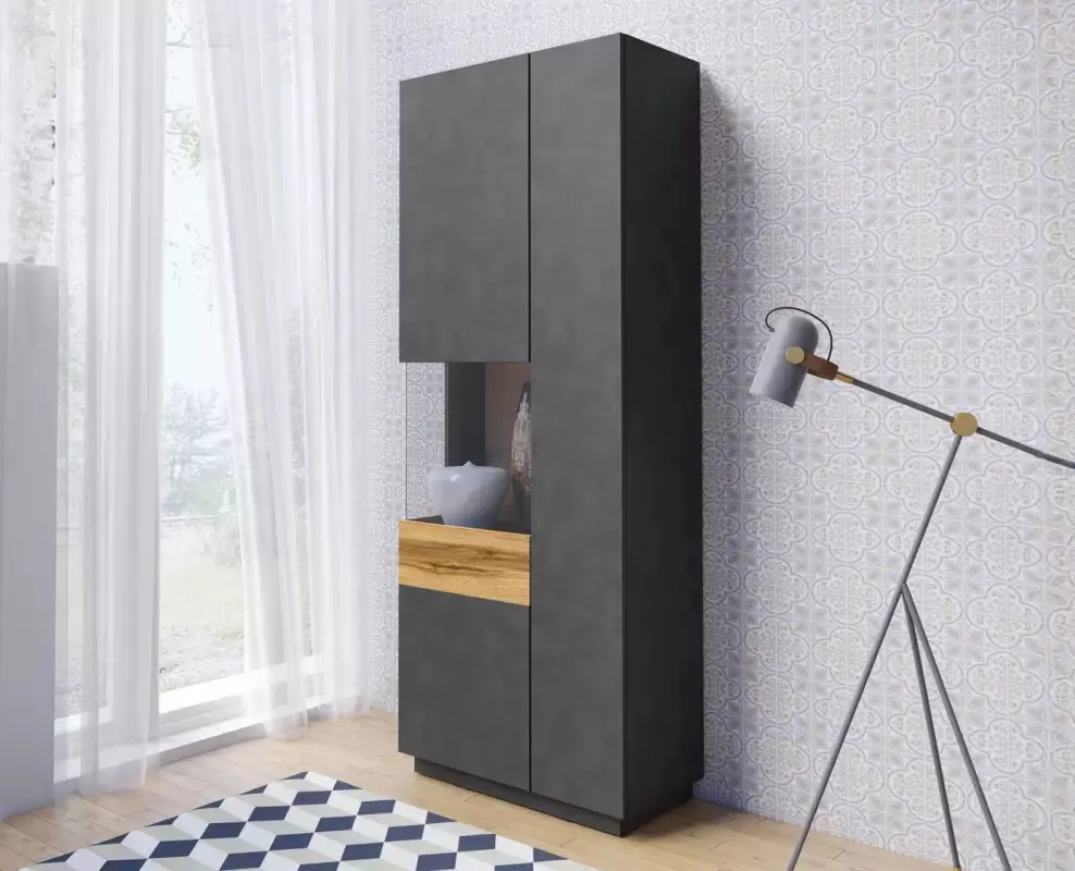 Витрина Helvetia Silke №12 2D Left (Matera/Wotan Oak)