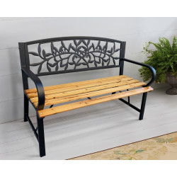 Скамейка GardenLine Sorina MEB2958 (Wooden/Black)