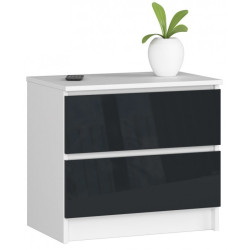 Тумба прикроватная Akord K60 2SZ (White/Graphite Gloss) Thumb