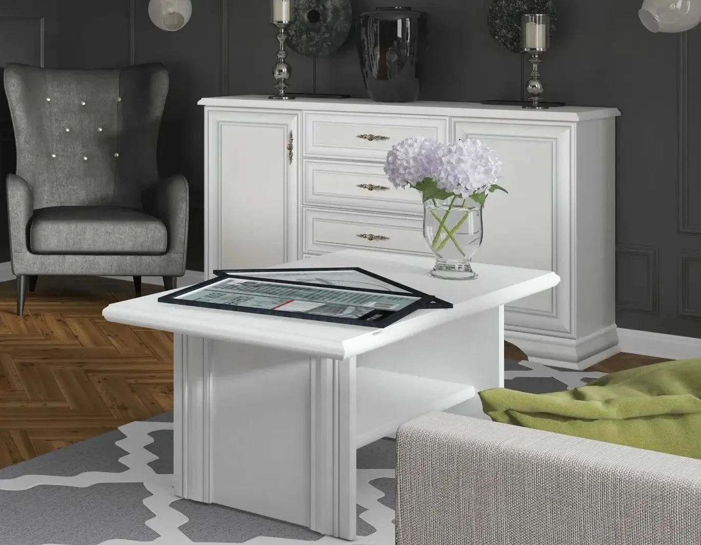 Masa pentru reviste Yasen Kentuki LAW (White)