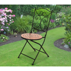 Scaun de grădină Progarden Bistro Mozaic (Black/Terracotta)