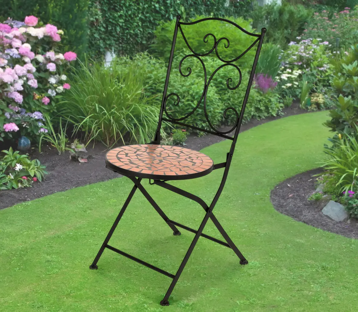 Садовый стул Progarden Bistro Mozaic (Black/Terracotta)