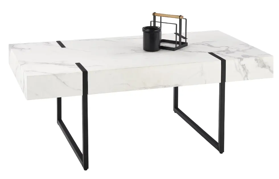 Masa pentru reviste Halmar Blanca (White Marble/Black)