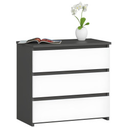 Тумба прикроватная Akord CL3 3SZ (Graphite Gray/White) Thumb