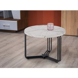 Masa pentru reviste Halmar Antica M (White Marble/Black)