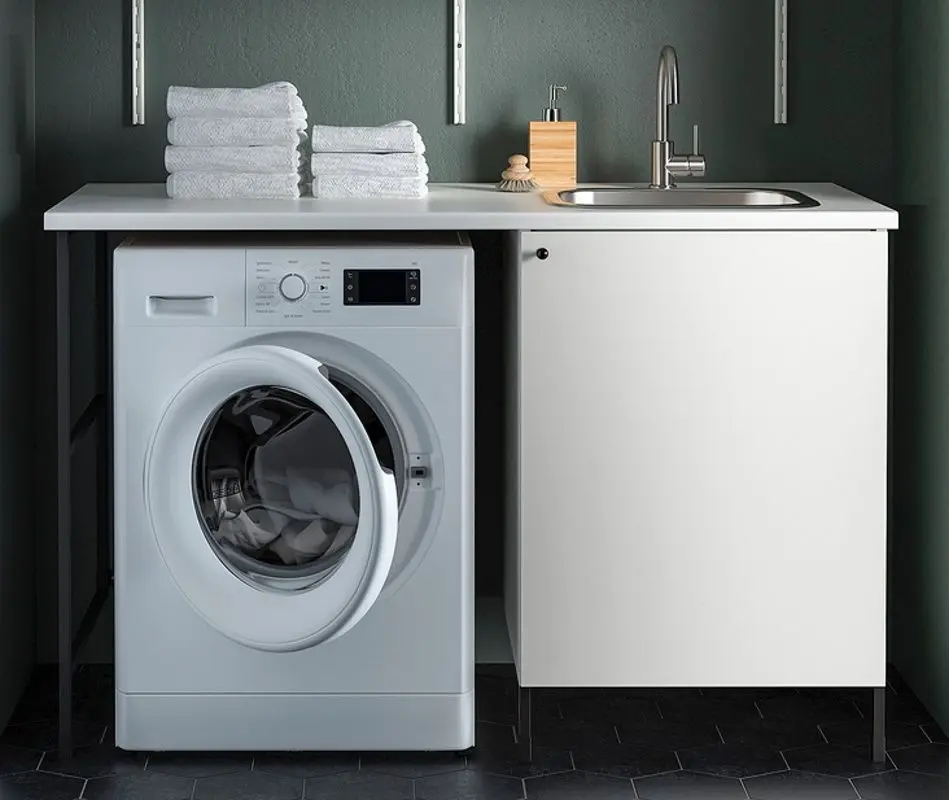 Набор тумбы с мойкой Ikea Enhet 139x63x87 (Антрацит/Белый)