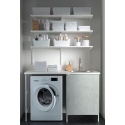 Комплект тумбы с мойкой Ikea Enhet 139x63x87 (Белый/Под Бетон) Thumb