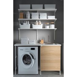 Комплект тумбы с мойкой Ikea Enhet 139x63x87 (Белый/Под Дуб) Thumb