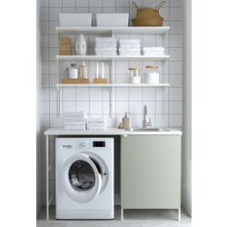 Set dulap cu chiuveta Ikea Enhet 139x63x87 (Alb/Gri-Verde Deschis) Thumb