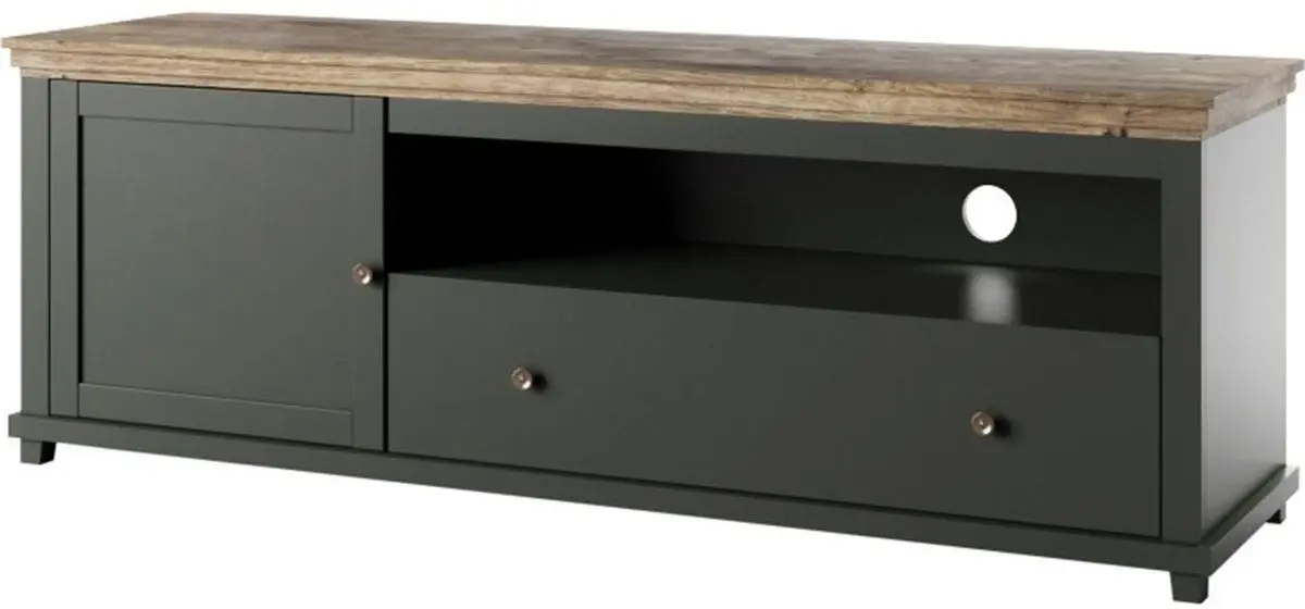 Tumba pentru TV Helvetia Evora №40 1D1S (Green/Lefkas Oak)