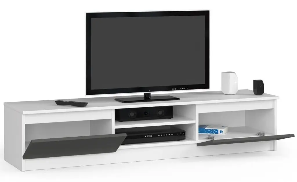 Tumba pentru TV Akord K160 (White/Graphite Grey)