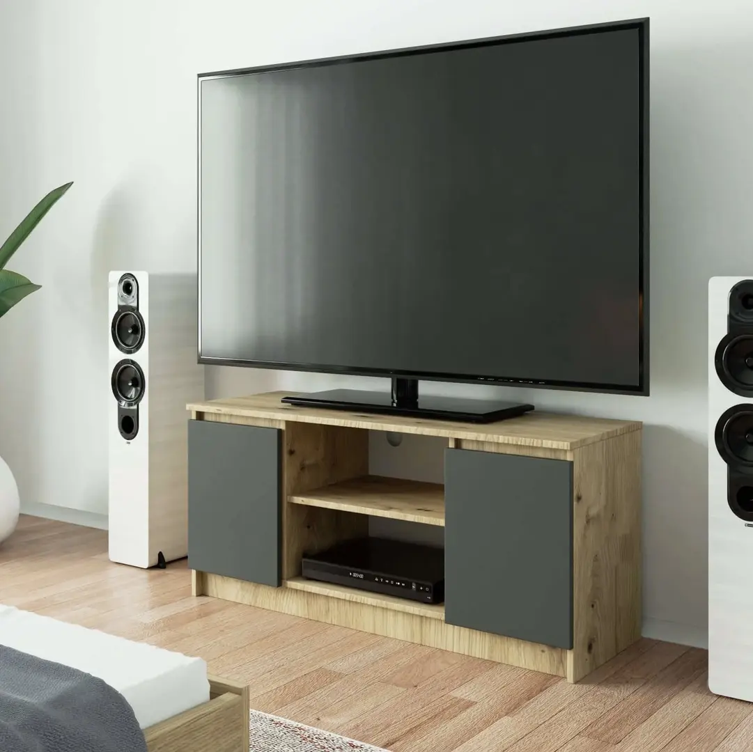 Tumba pentru TV Akord K120 2D1P (Artisan Oak/Graphite Gray)