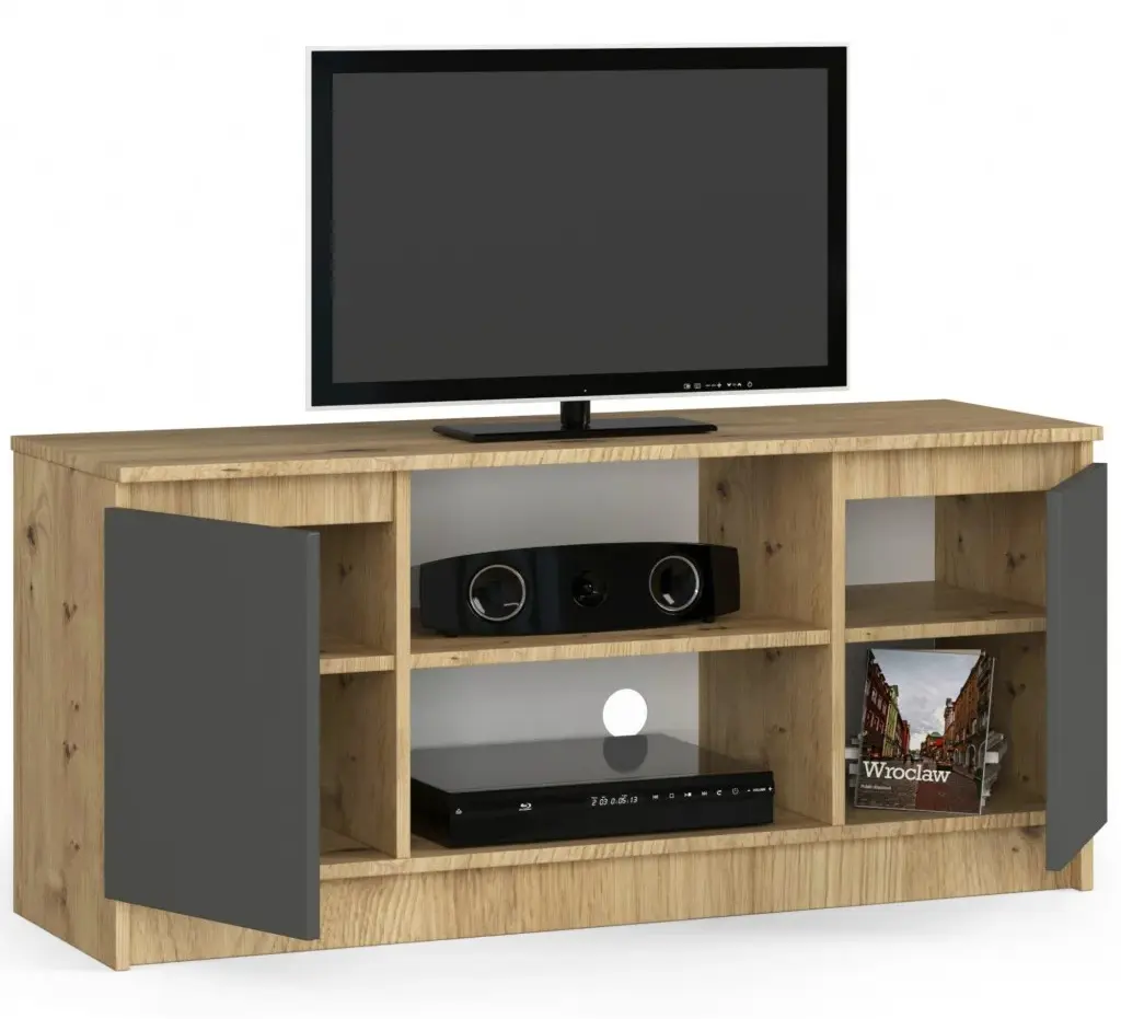 Tumba pentru TV Akord K120 2D1P (Artisan Oak/Graphite Gray)