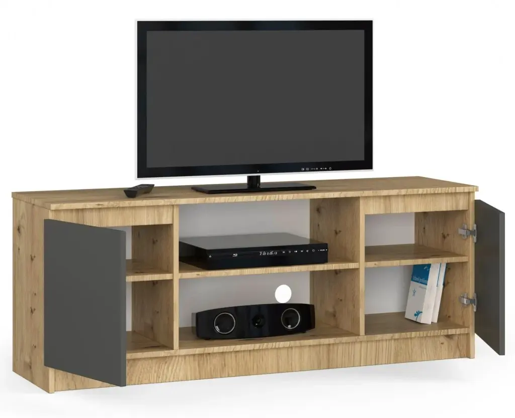 Tumba pentru TV Akord K140 2D1P (Artisan Oak/Graphite Gray)