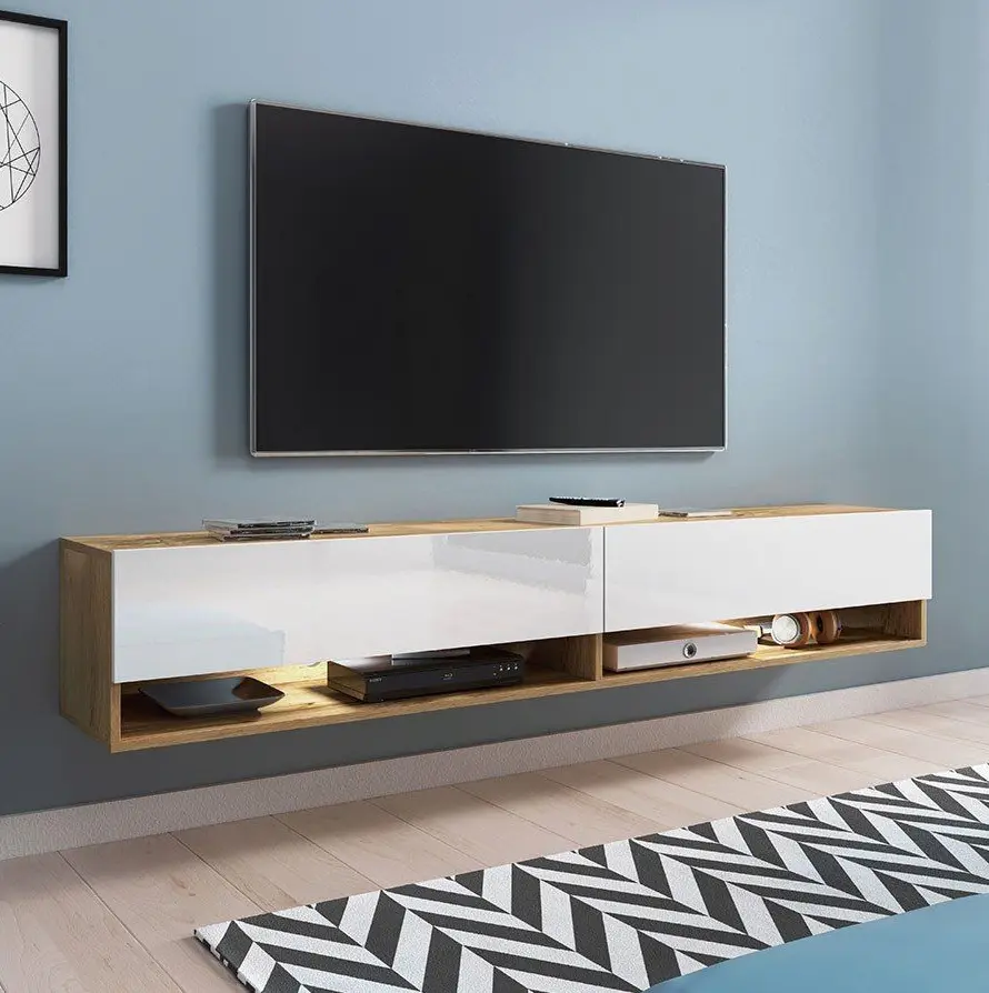 Тумба РТВ Bratex Lowboard A 180 (Wotan Oak/White Gloss)