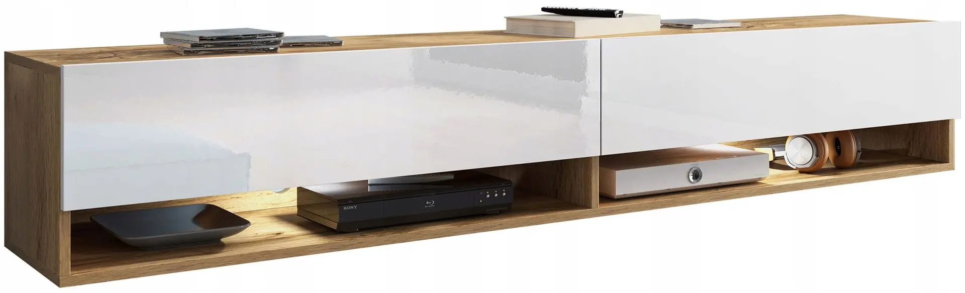 Тумба РТВ Bratex Lowboard A 180 (Wotan Oak/White Gloss)