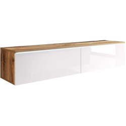 Tumba pentru TV Bratex Lowboard D 140 (Wotan Oak/White Gloss) Thumb