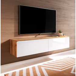 Tumba pentru TV Bratex Lowboard D 140 (Wotan Oak/White Gloss)