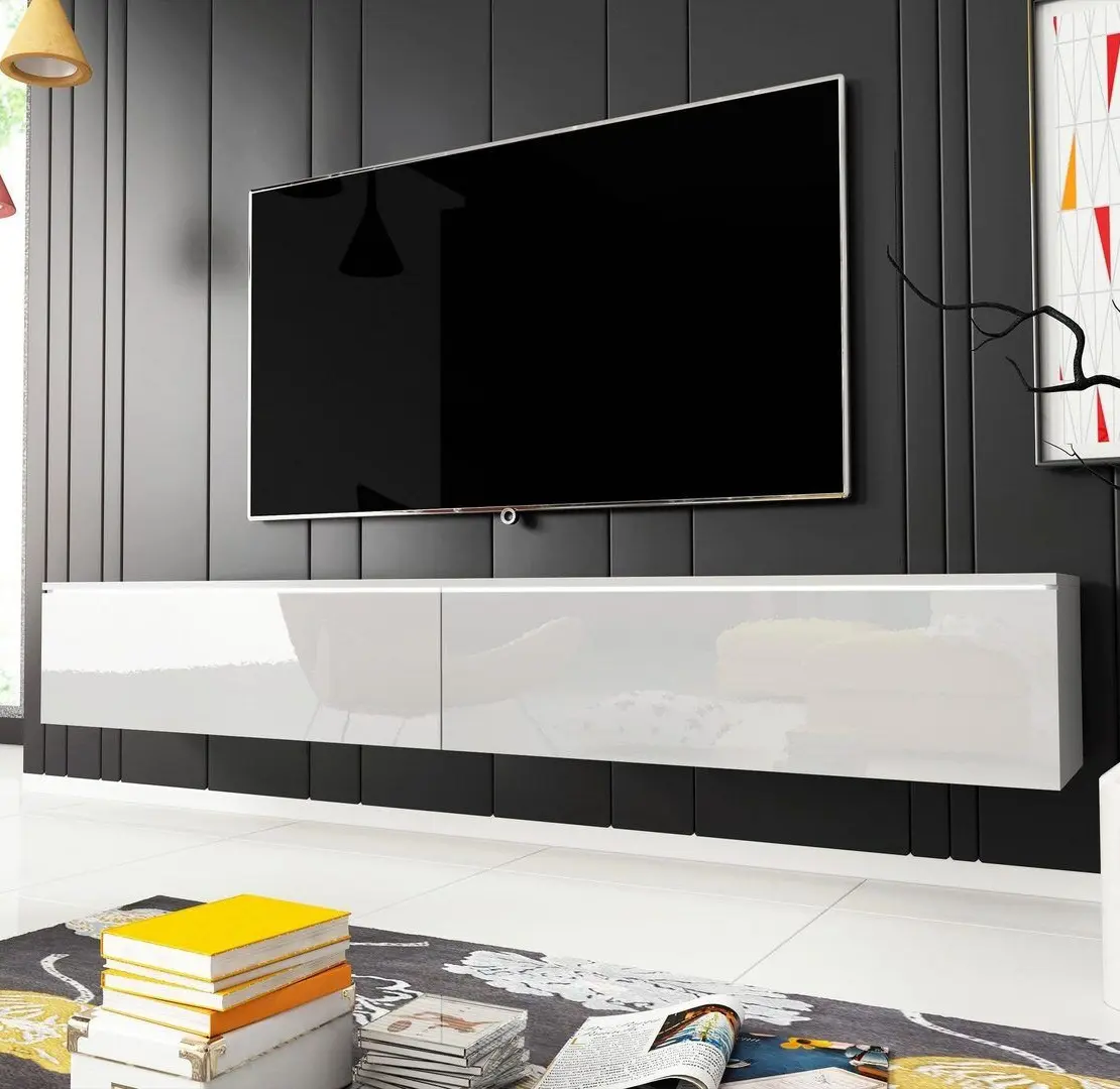 Тумба РТВ Bratex Lowboard D 180 (White/White Gloss)