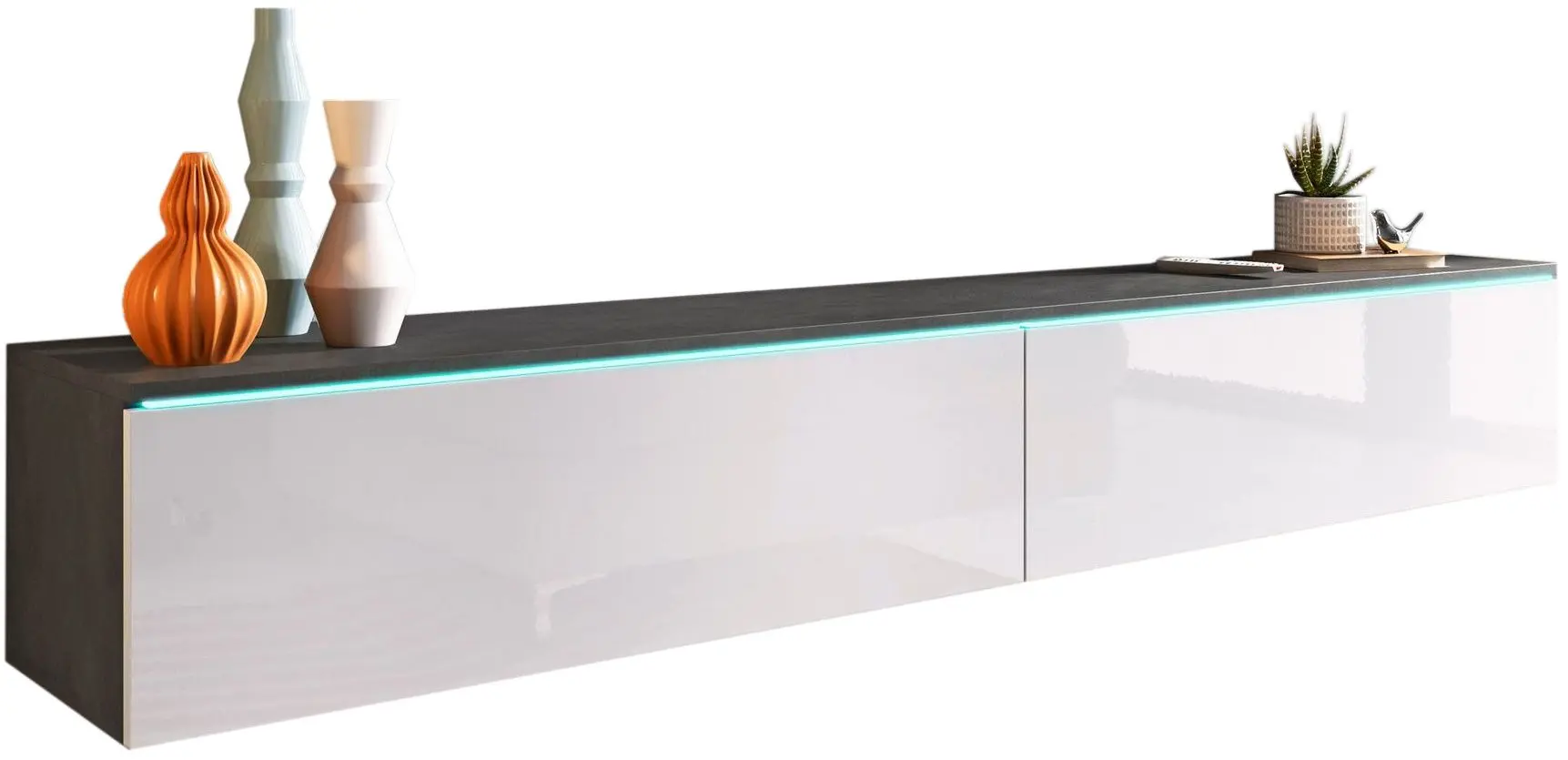 Тумба РТВ Bratex Lowboard D 180 (Matera/White Gloss)