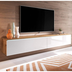 Tumba pentru TV Bratex Lowboard D 180 (Wotan Oak/White Gloss)