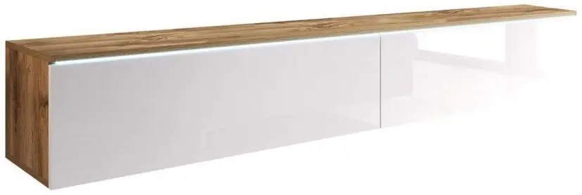 Tumba pentru TV Bratex Lowboard D 180 (Wotan Oak/White Gloss)