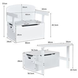 Banca-transformer 3in1 Costway HY10253WH (White) Thumb