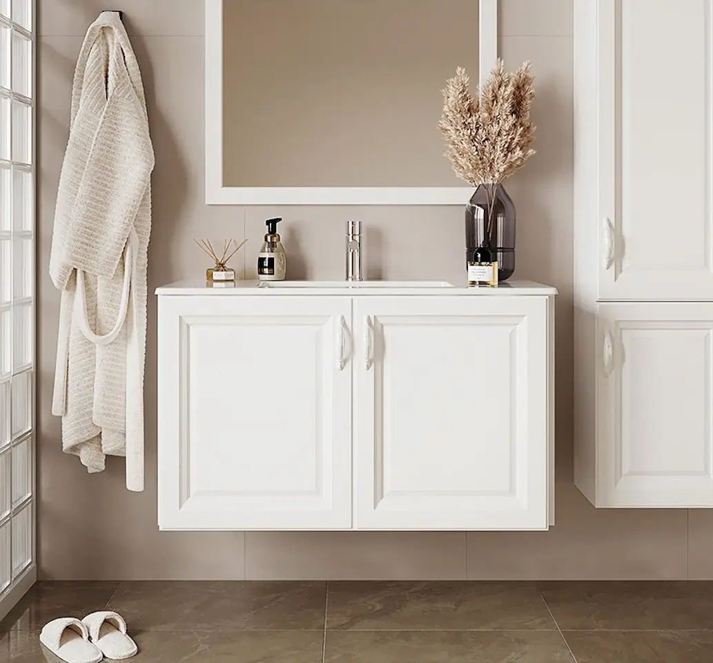 Набор тумбы с раковиной Supraten Anjou 100 + 1100 (White)