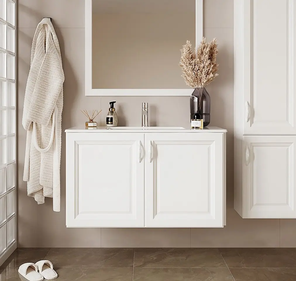 Set dulap cu lavoar Supraten Anjou 65 + 1065 (White)