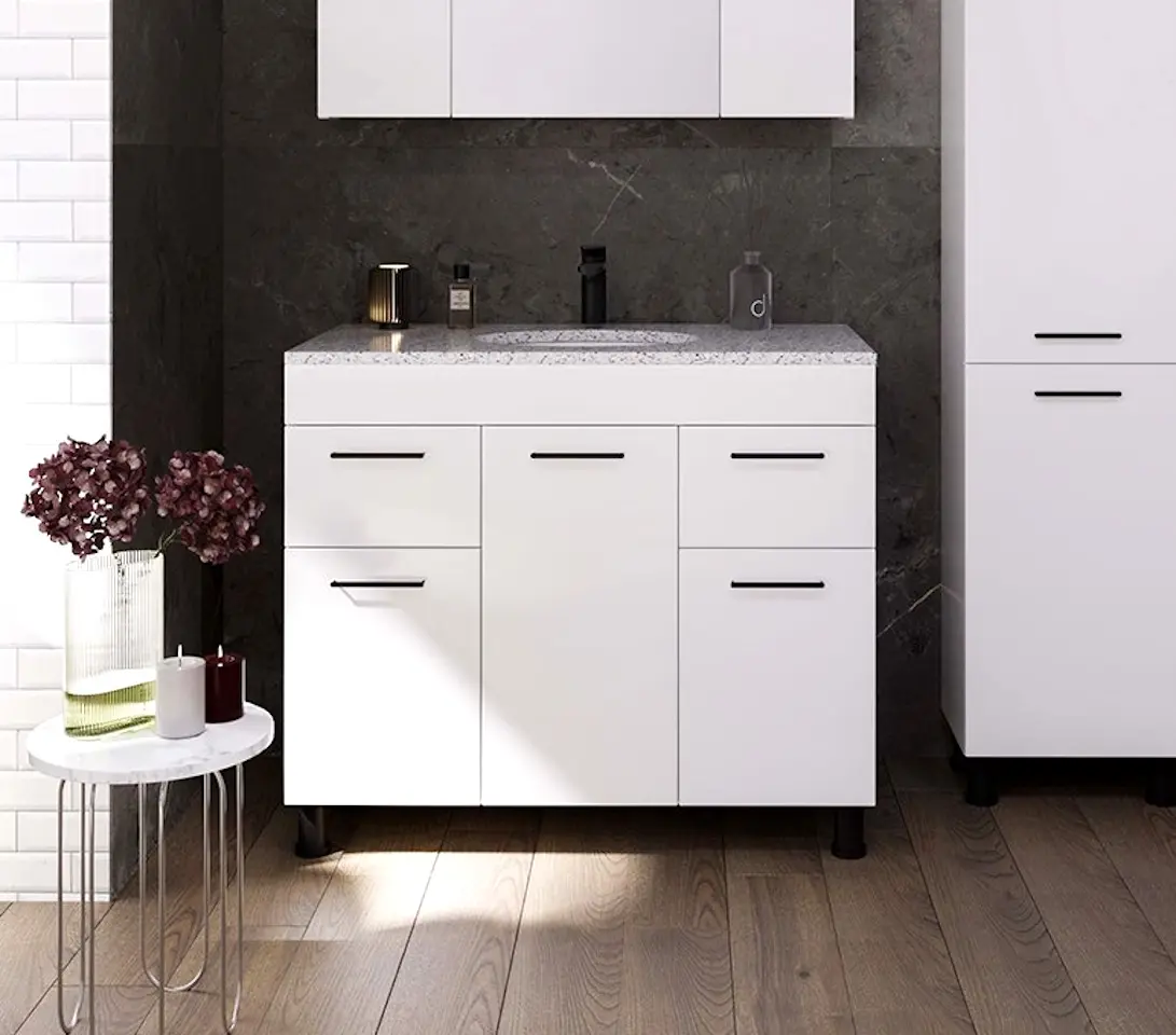 Set dulap cu lavoar Supraten Nantes 100 + GR 100 (White)