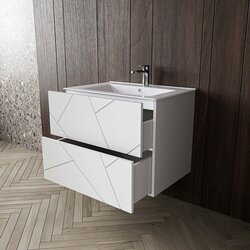 Set dulap cu lavoar Supraten Corsica 75 + 75E (White)