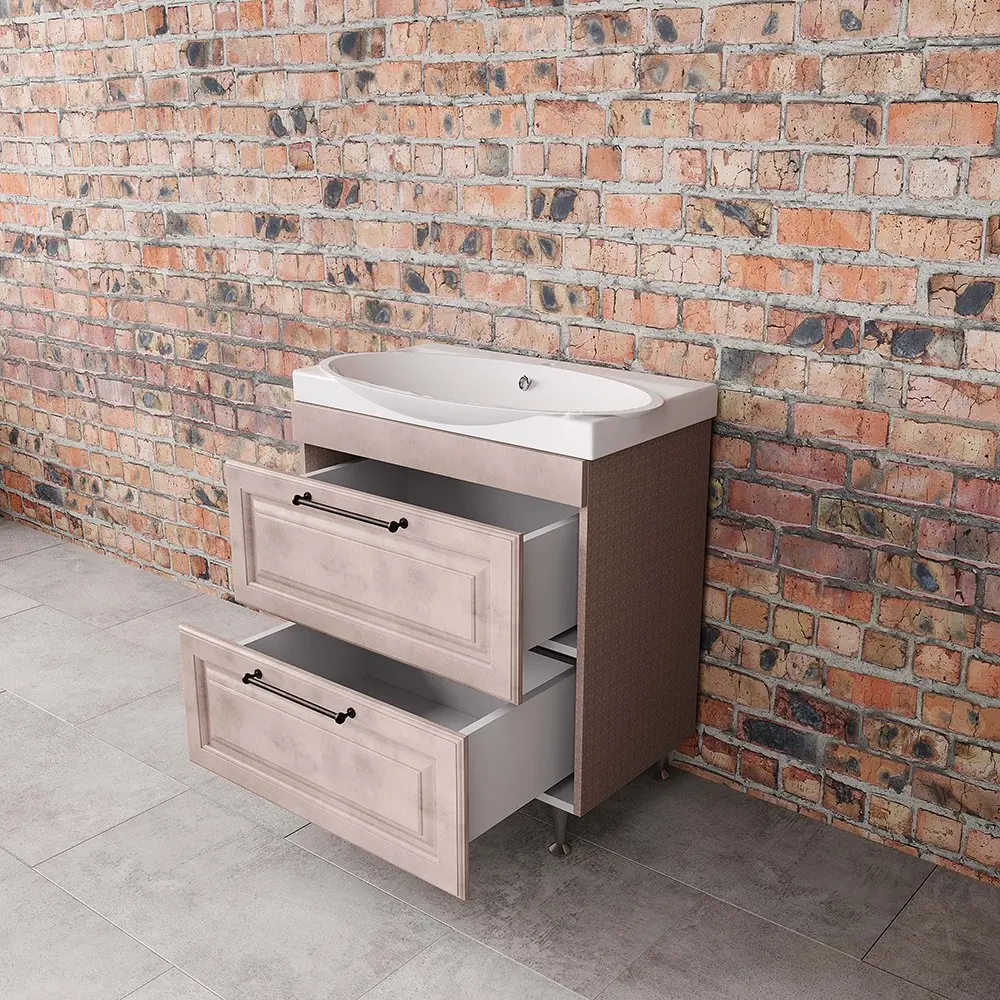 Set dulap cu lavoar Supraten Santi 70 (Beige)