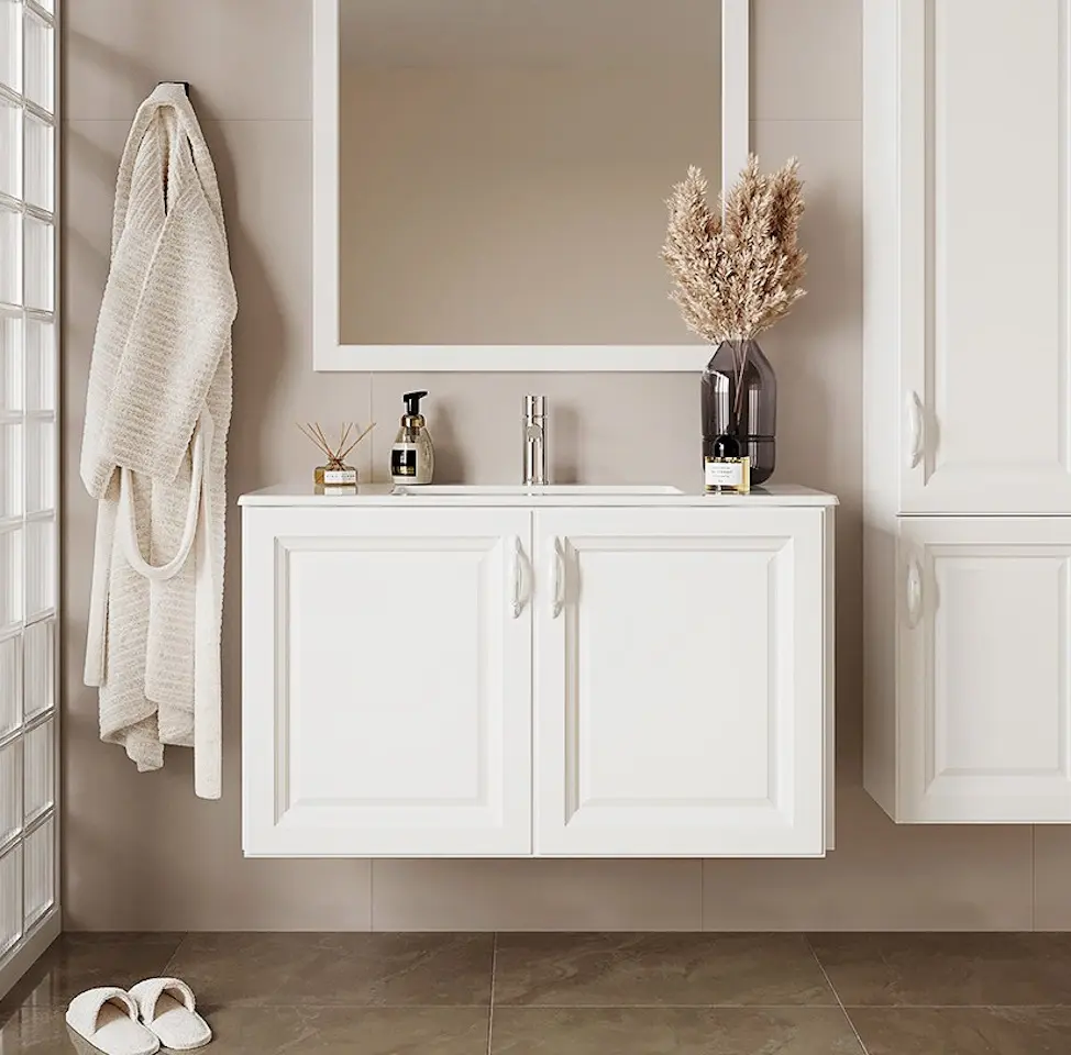 Set dulap cu lavoar Supraten Anjou 85 + 1085 (White)