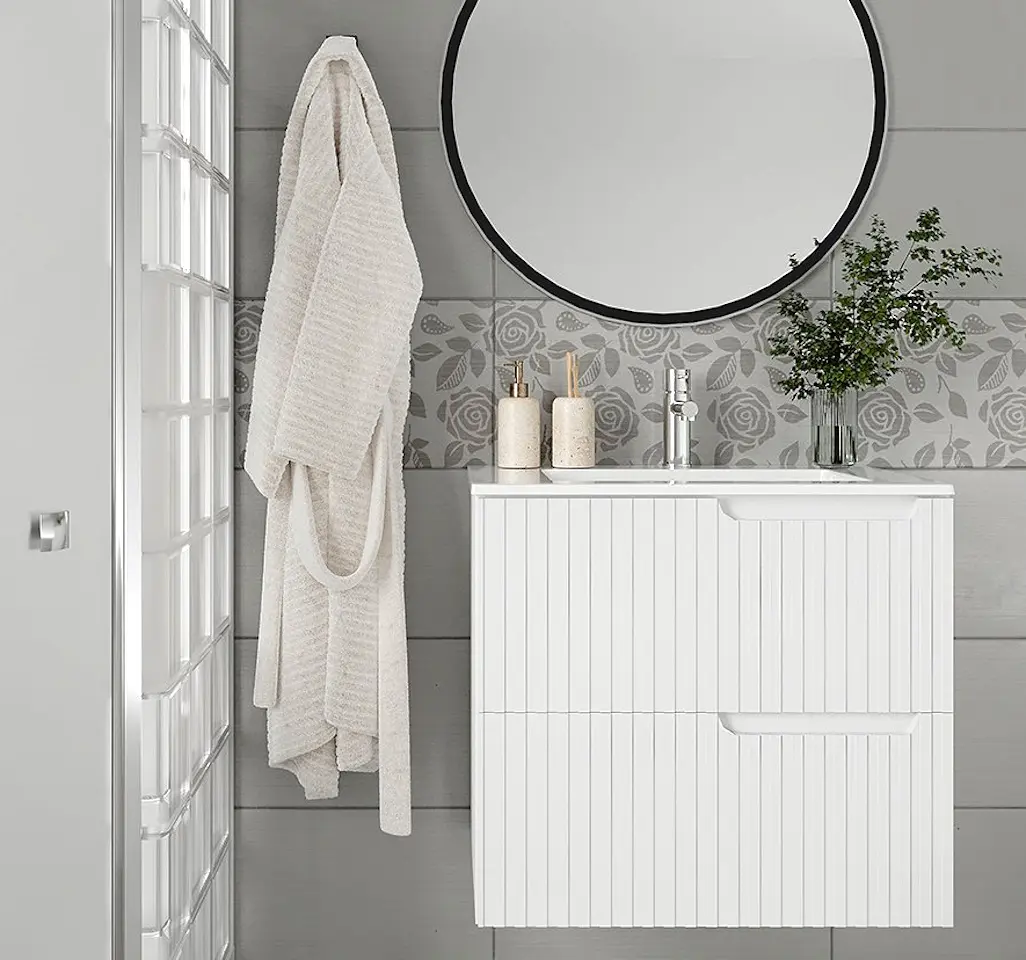 Set dulap cu lavoar Supraten Bordo 90 + 90E (White)